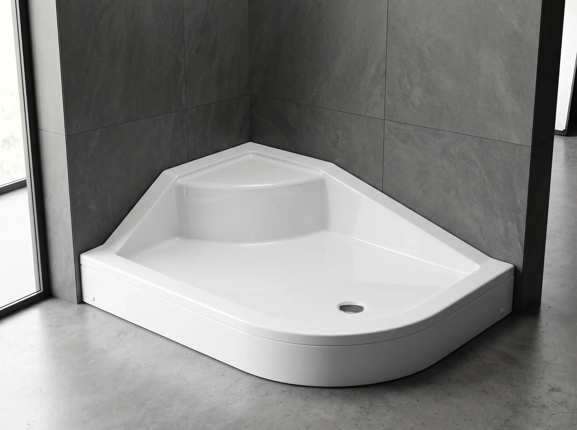 Asimetrik Oval Oturmalı Duş Teknesi
